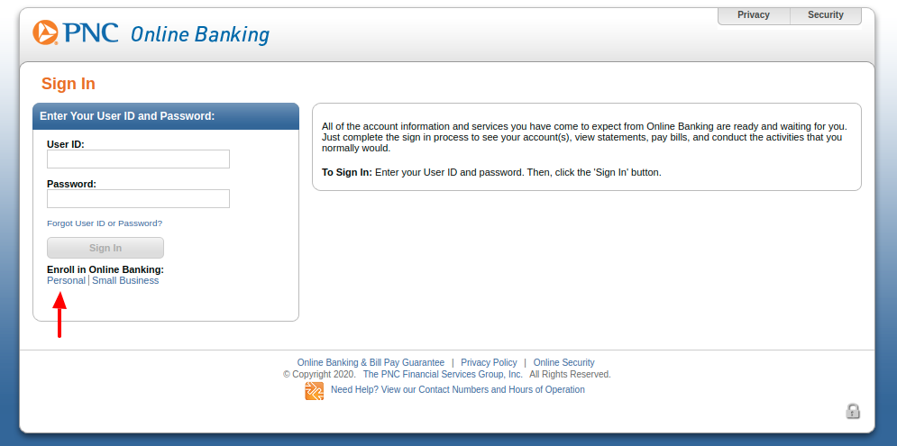 pnc online banking not working