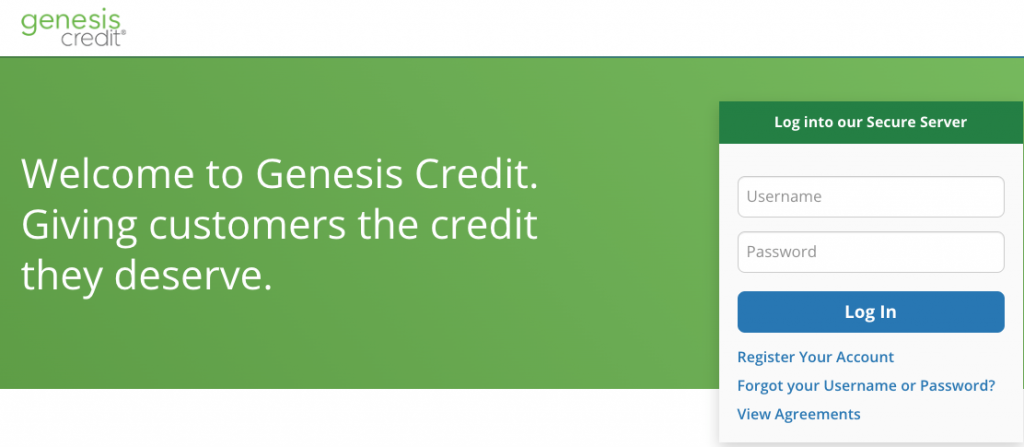 mygenesiscredit login page