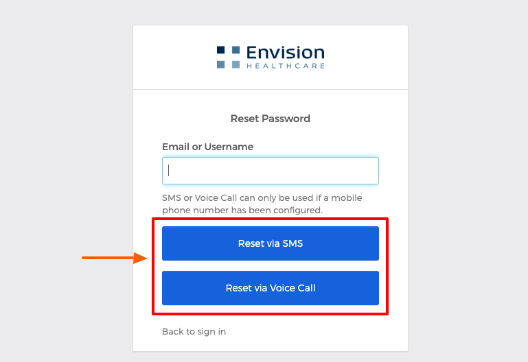 Envision Employee Portal forgot password