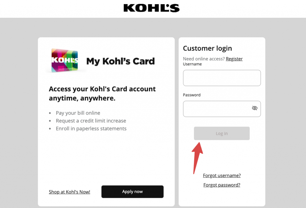 Access your Kohls Credit Card Login Account