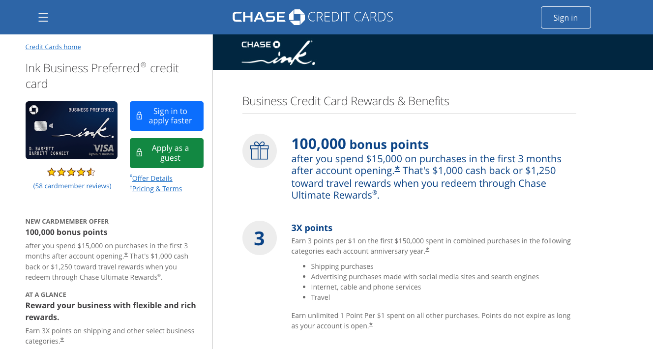 chase ink business preferred benefits