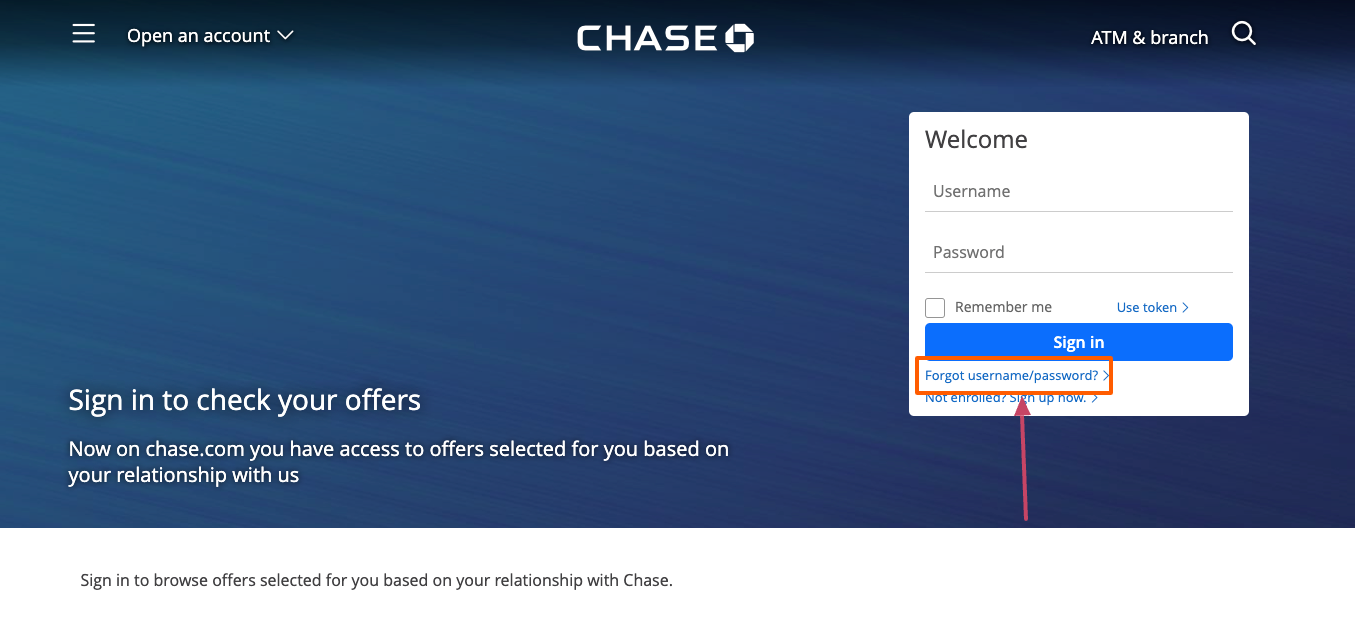 chase ink business preferred reset account page