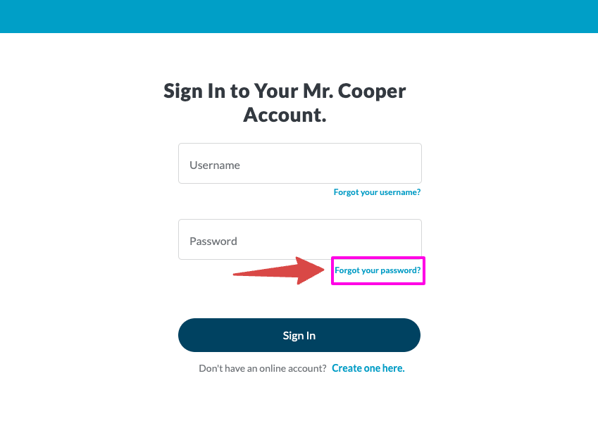 mr cooper password page