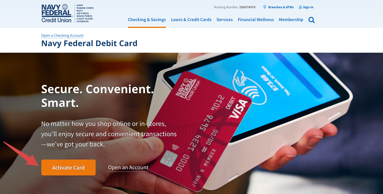 navy federal debit card activation