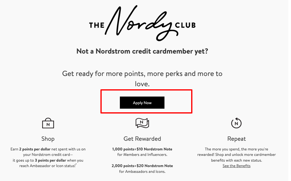Nordstrom Card application process