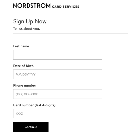 Nordstrom Card online registration