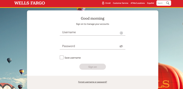 Wells Fargo Debit Card Activation page