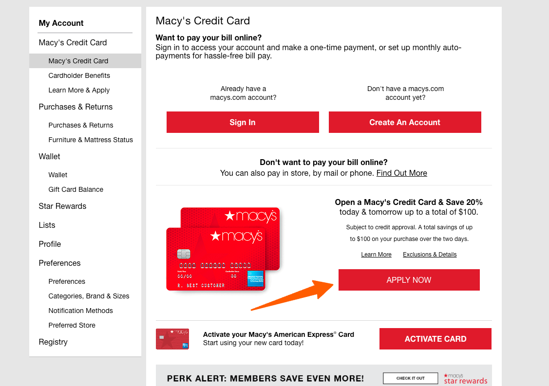 Apply for Macy’s Credit Card