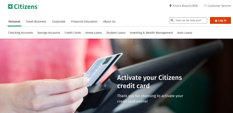 Citizens Bank Card Activation process